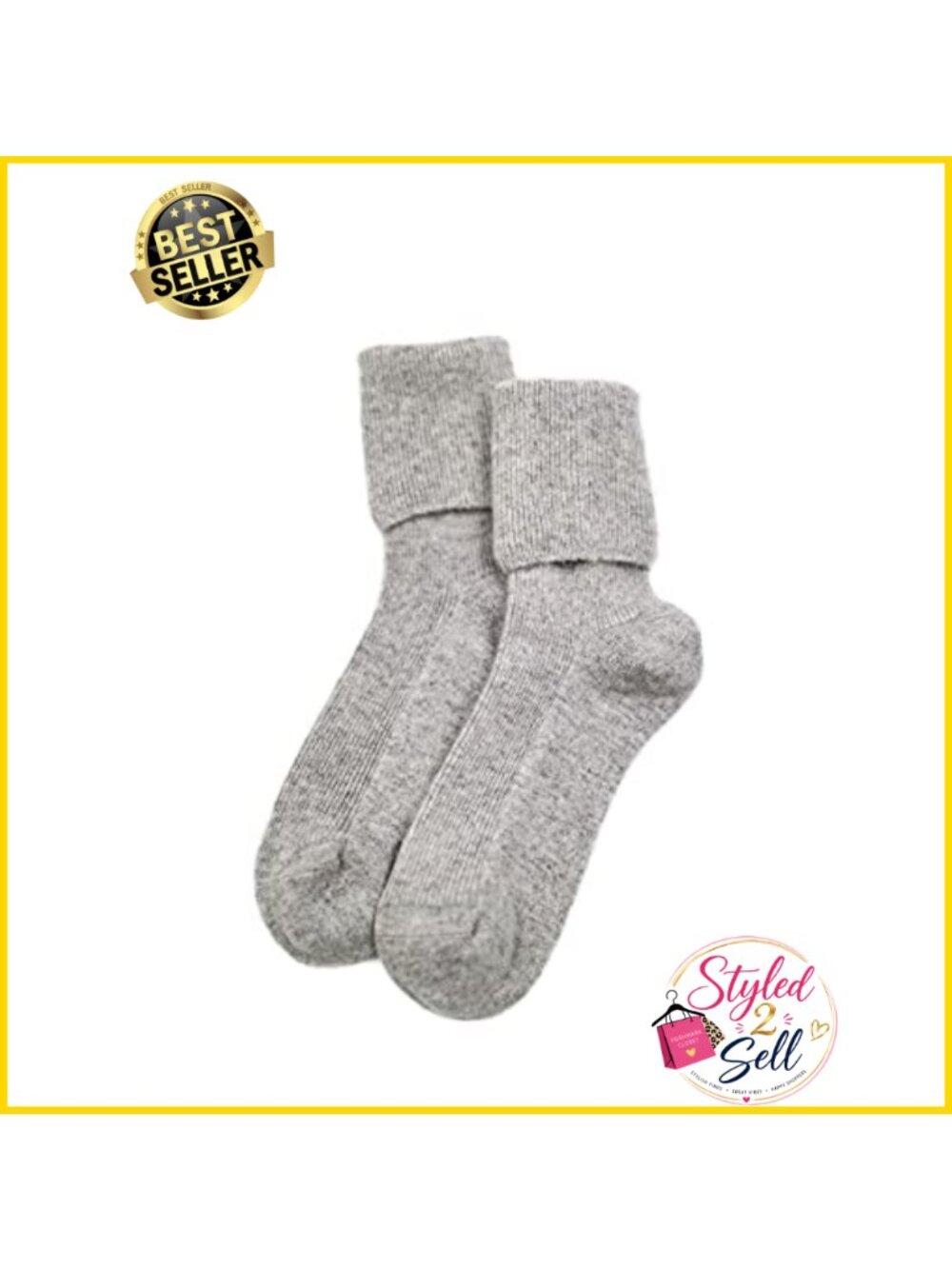 100% Cashmere Bed Socks Hand-Linked Smooth Toe Gift Pouch